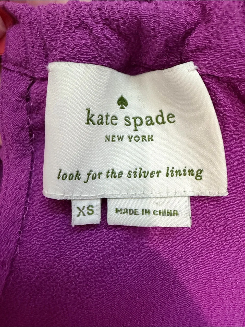 Kate Spade New York Purple Sleeveless Crepe Dress Orange Bow Back XS